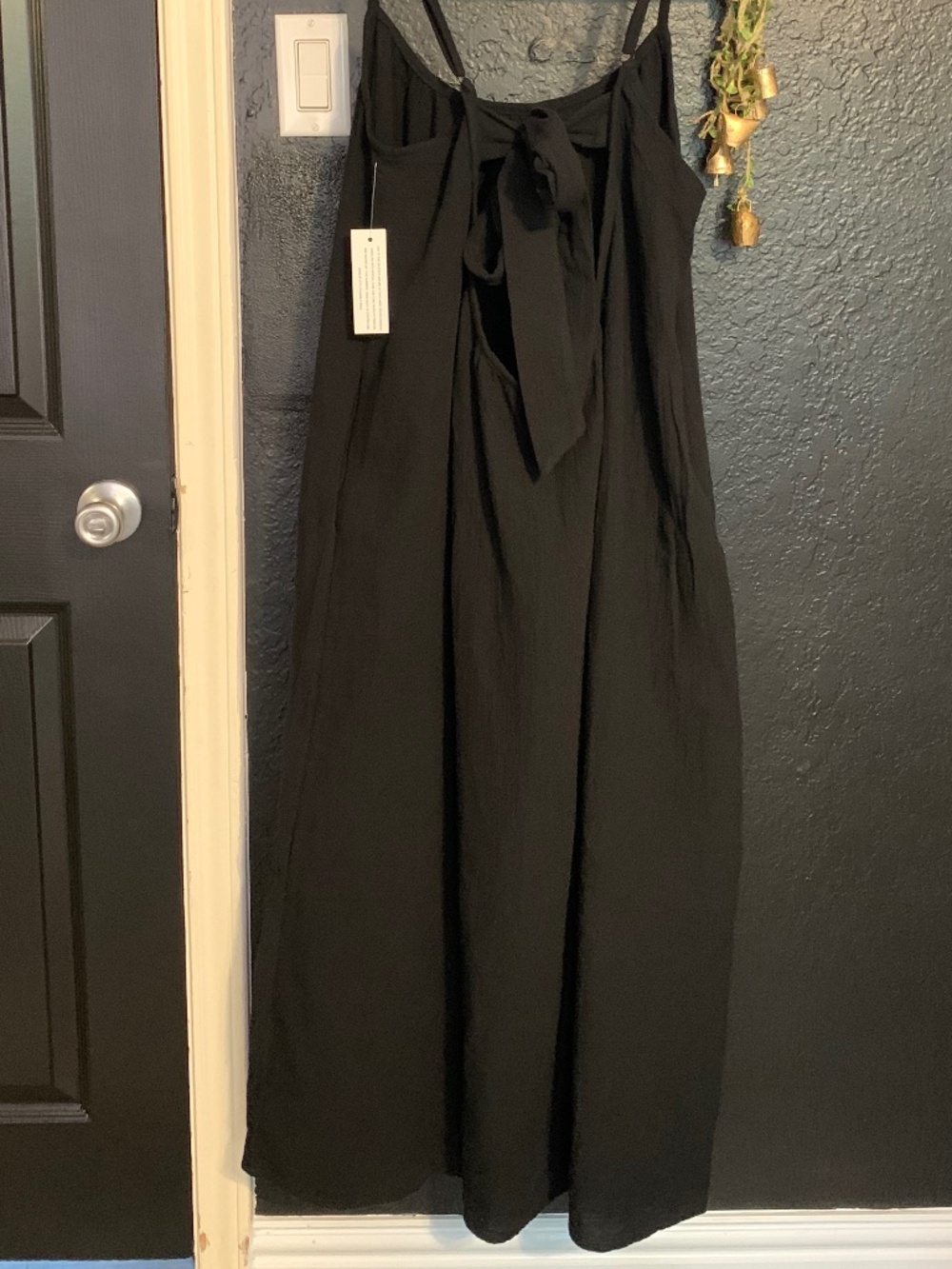 NWT XL/XXL Sol Angeles cotton gauze black dress - ties in back summer vibes - Picture 14 of 15